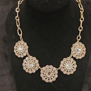 J. Crew Gold Floral Necklace